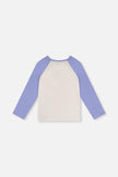 Raglan Organic Cotton T-Shirt Violet And Off-White