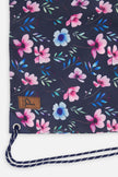 Drawstring Bag Blue Floral Print