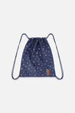 Drawstring Bag Navy With Star Print