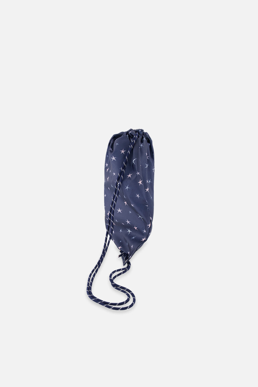 Drawstring Bag Navy With Star Print