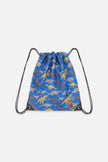 Drawstring Bag Blue Dinosaur Print
