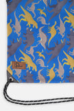 Drawstring Bag Blue Dinosaur Print