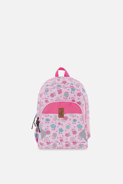 Little Kids Backpack Pink Printed Flowers