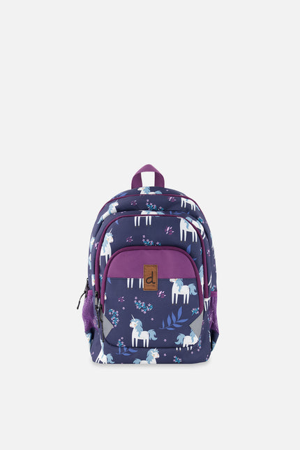 Little Kids Backpack Blue Unicorn Print