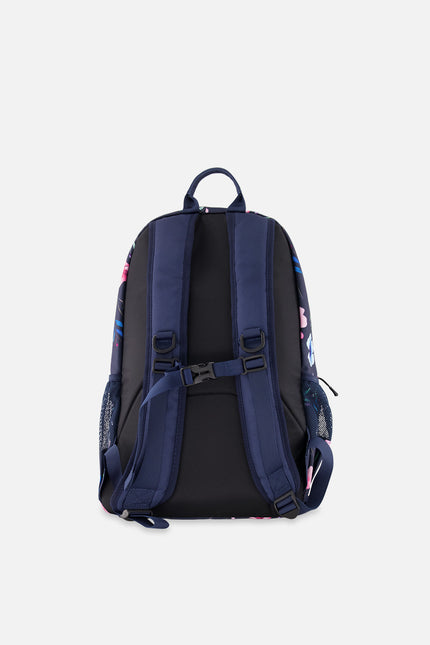 Kids Backpack Blue Floral Print