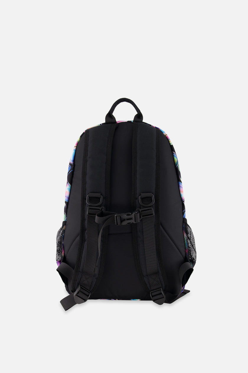 Kids Backpack Black Printed With Hearts