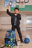 Kids Backpack Blue Checkered Print
