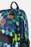 Kids Backpack Blue Checkered Print