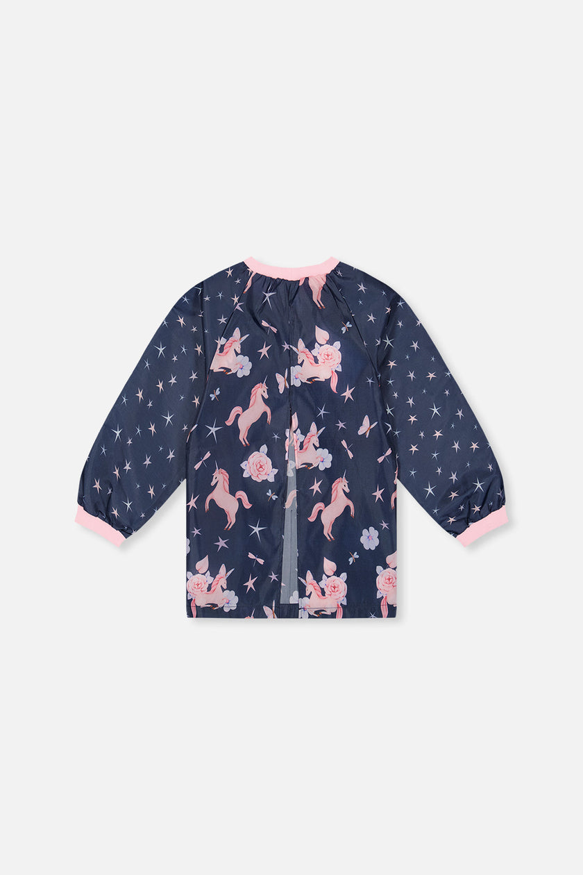 Apron Navy Unicorn Print