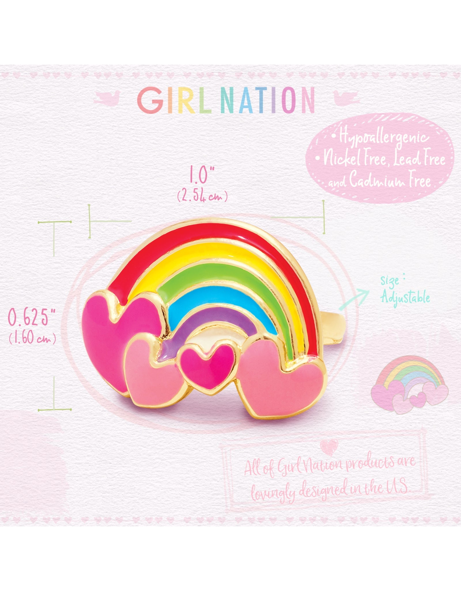 Enamel Ring - Rainbow Love - Girl Nation