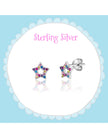 Sterling Silver Earrings - Multi-Colored Stars - Girl Nation