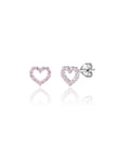 Silver Earrings - Pink Hearts - Girl Nation