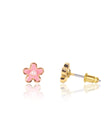 Enamel Stud Earrings - Pink Fancy Flower - Girl Nation