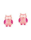 Enamel Stud Earrings - Pink Owl - Girl Nation