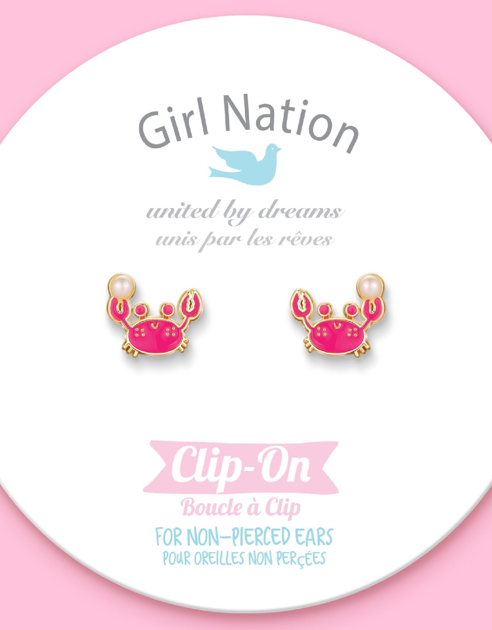 Enamel Clip-on Earrings - Happy Crab - Girl Nation