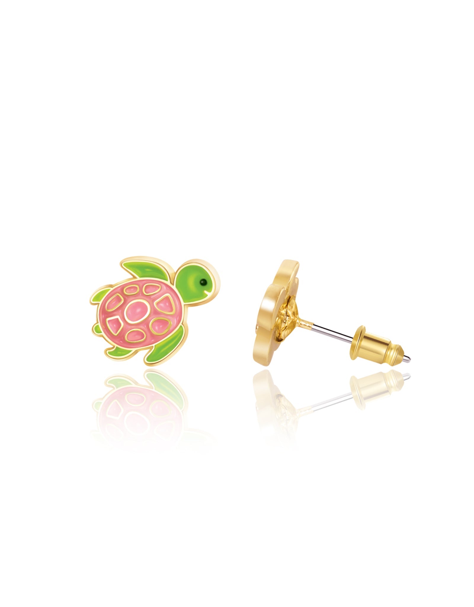 Enamel Stud Earrings - Turtley Awesome - Girl Nation