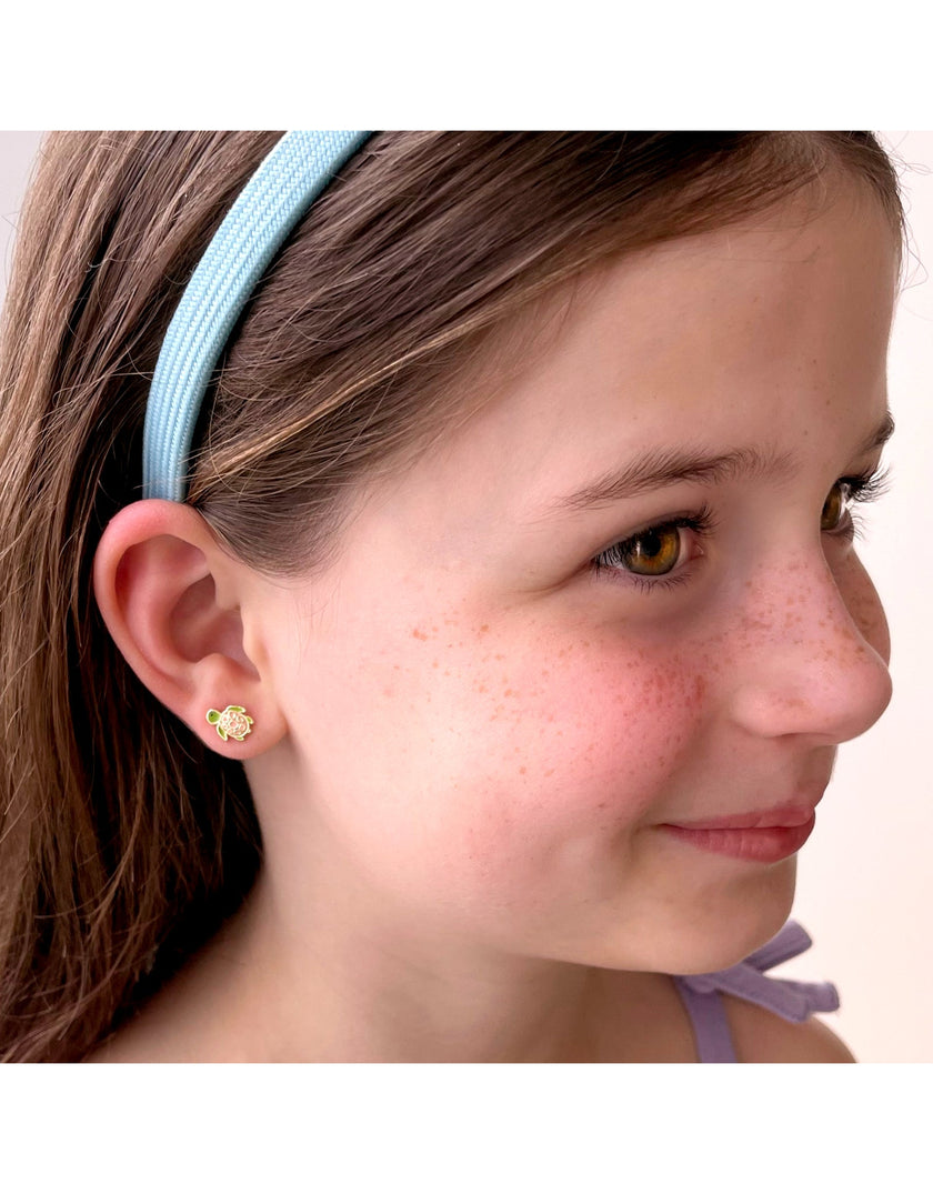 Enamel Stud Earrings - Turtley Awesome - Girl Nation