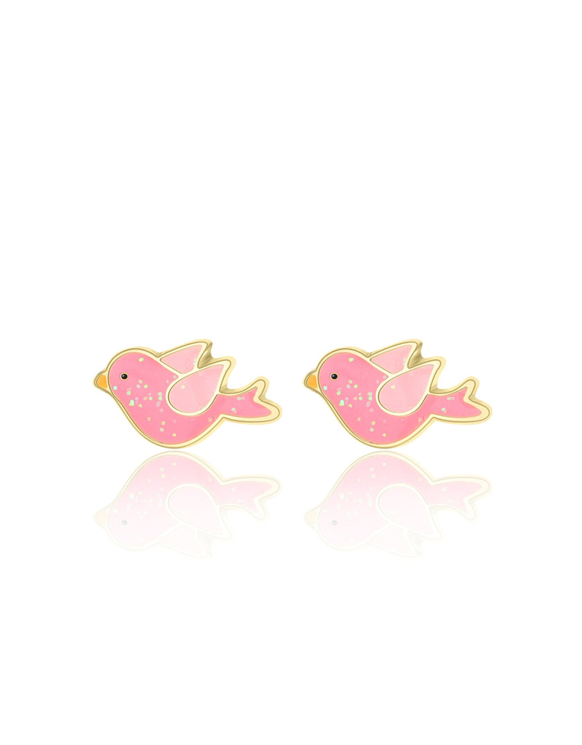 Enamel Stud Earrings - Twinkle Bird - Girl Nation