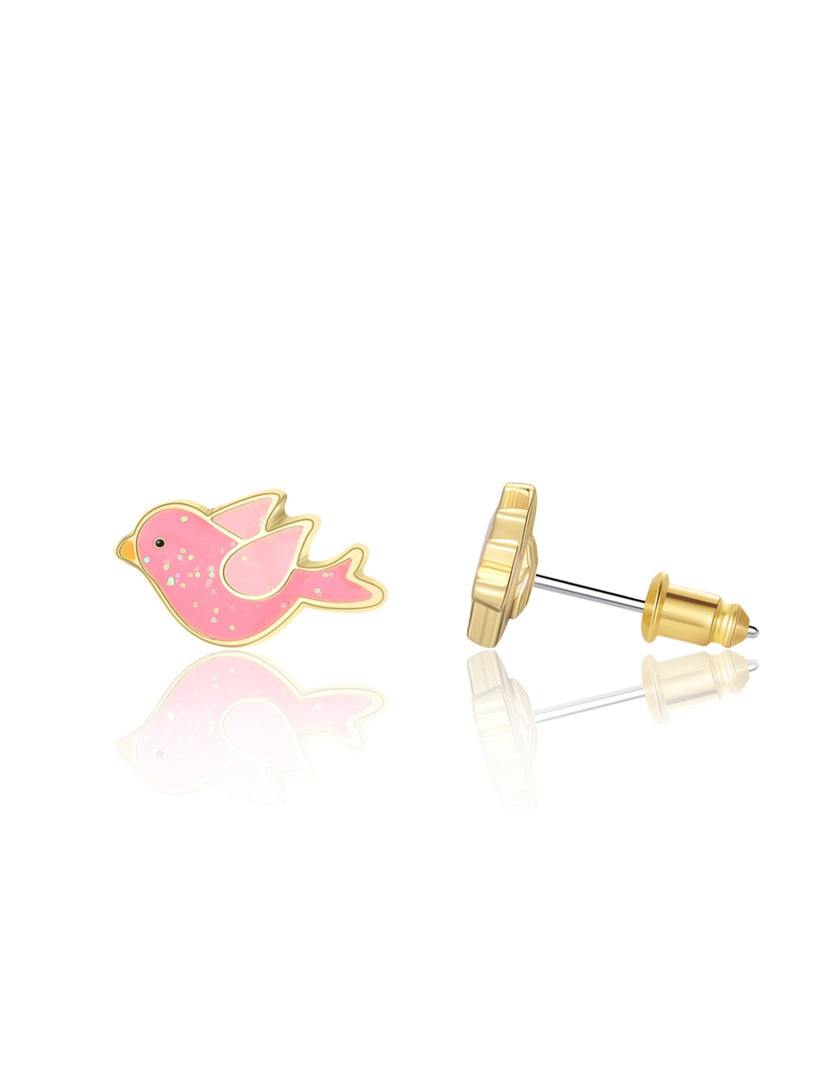 Enamel Stud Earrings - Twinkle Bird - Girl Nation