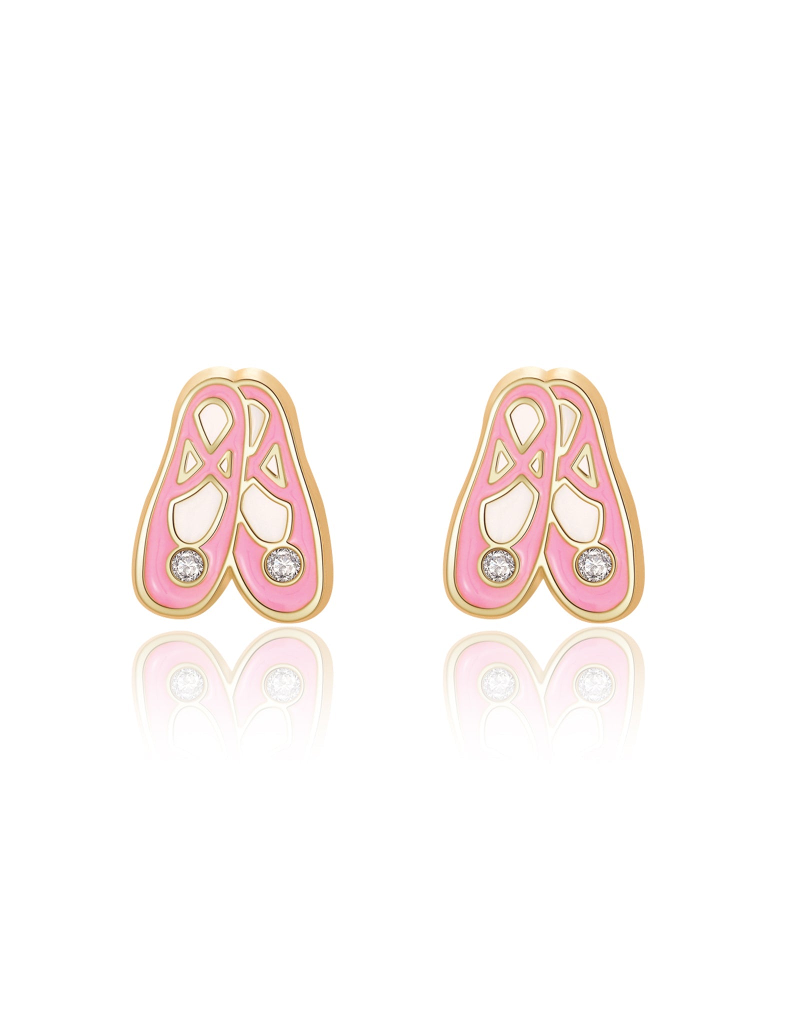 Enamel Studs Earrings - Ballet Slippers - Girl Nation