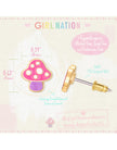Enamel Stud Earrings - Mini Mushroom - Girl Nation
