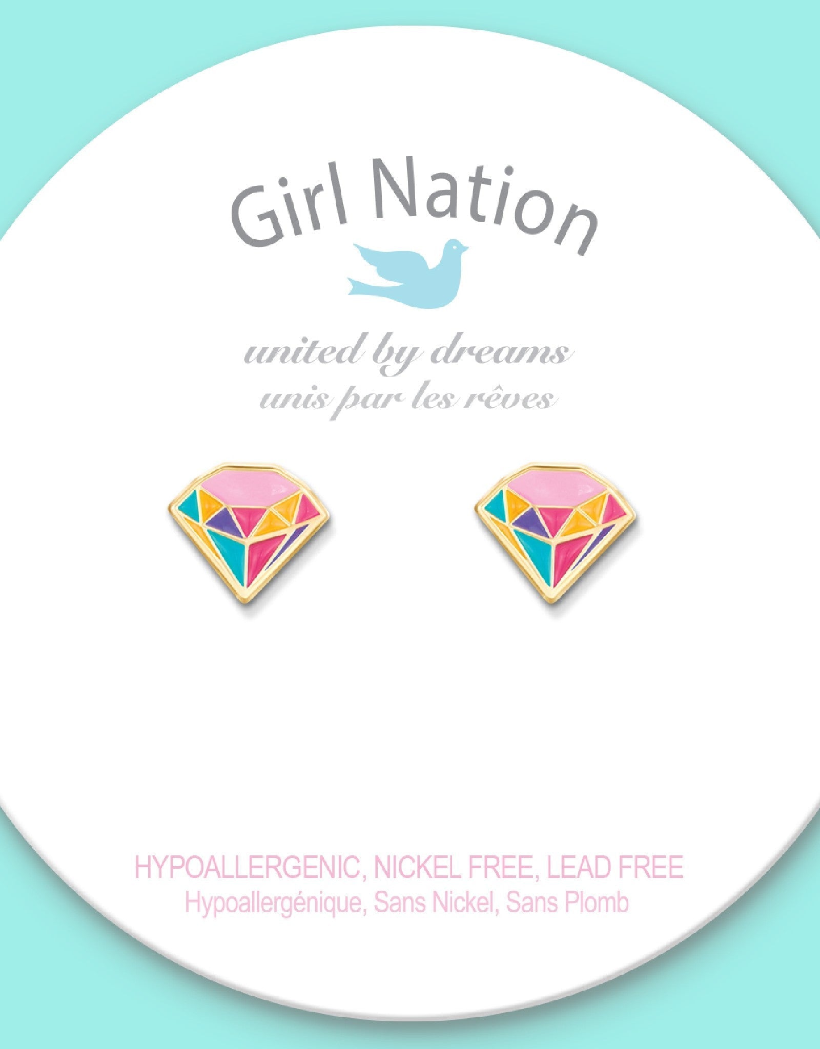 Enamel Stud Earrings - Princess Jewel - Girl Nation