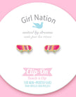 Enamel Clip-on Earrings - Sassy Skateboard - Girl Nation