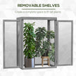 Outsunny 2 Tier Wooden Cold Frame Grow Box: Polycarbonate Portable Garden Grow House, Dark Gray