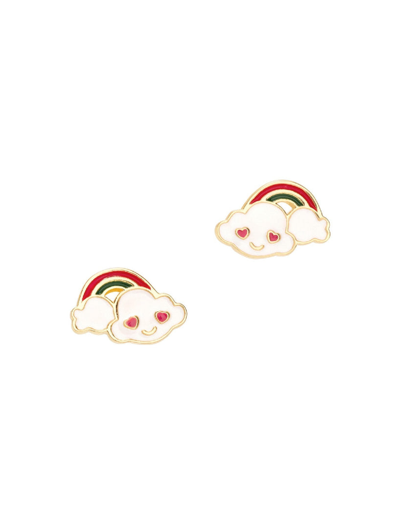 Enamel Studs Earrings - Cloud Loves Rainbow - Girl Nation