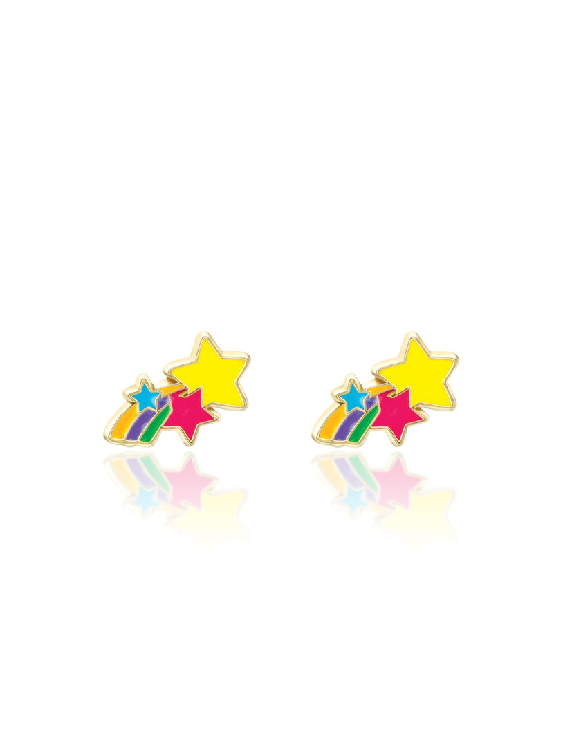 Enamel Stud Earrings - Shooting Stars - Girl Nation