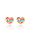 Enamel Stud Earrings - Rainbow Heart - Girl Nation