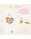 Enamel Stud Earrings - Rainbow Heart - Girl Nation