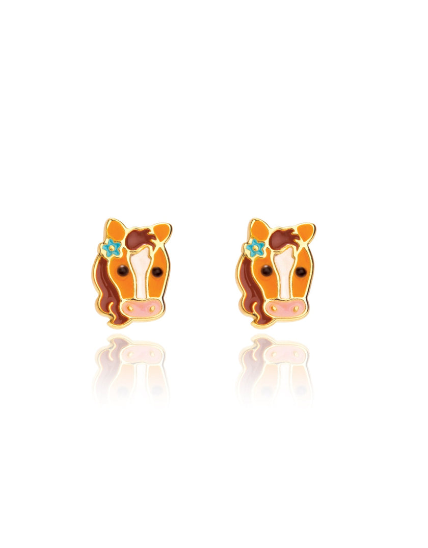 Enamel Stud Earrings - Pretty Pony - Girl Nation