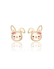 Enamel Stud Earrings - Bouncy Bunny - Girl Nation