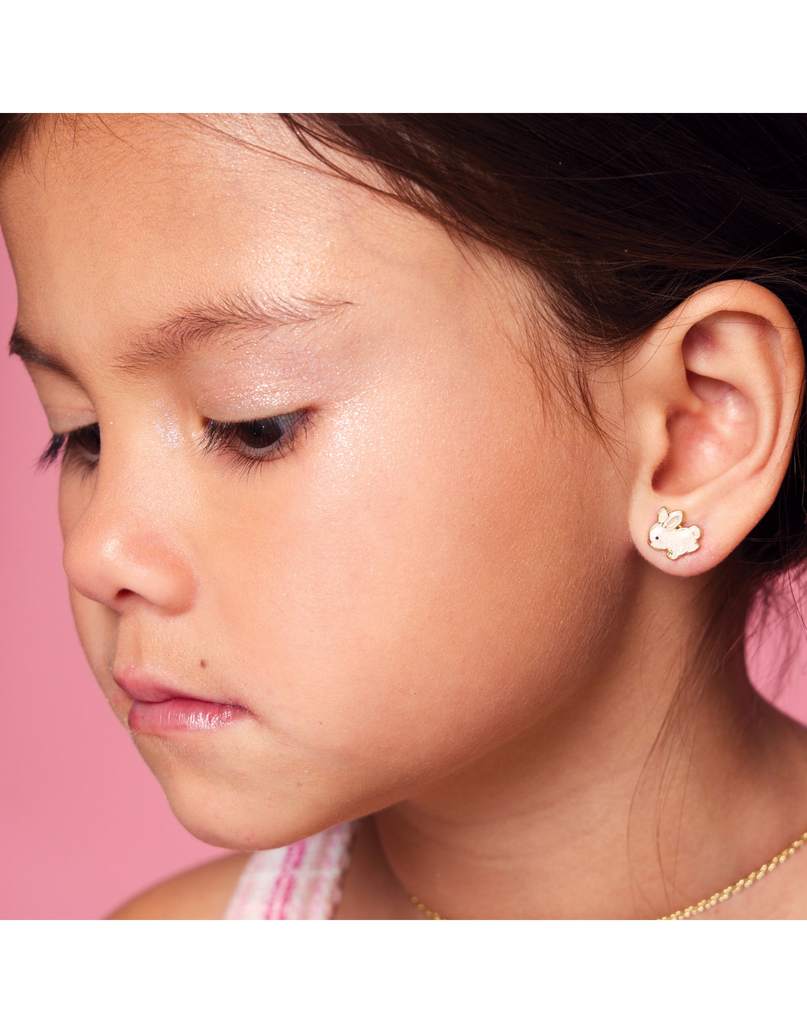 Enamel Stud Earrings - Glitter Rabbit - Girl Nation