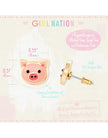 Enamel Stud Earrings - Precious Pig - Girl Nation