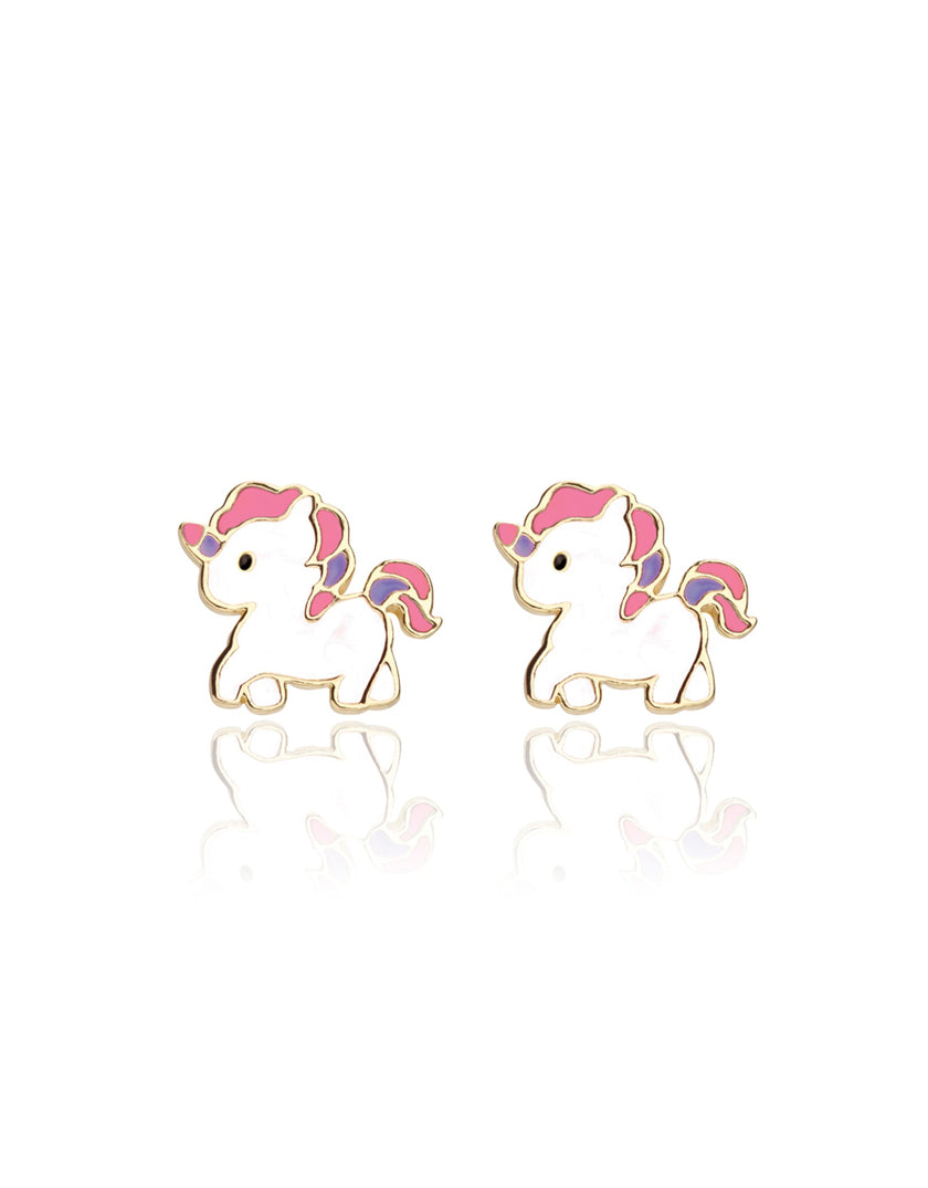 Enamel Stud Earrings - Magical Unicorn - Girl Nation