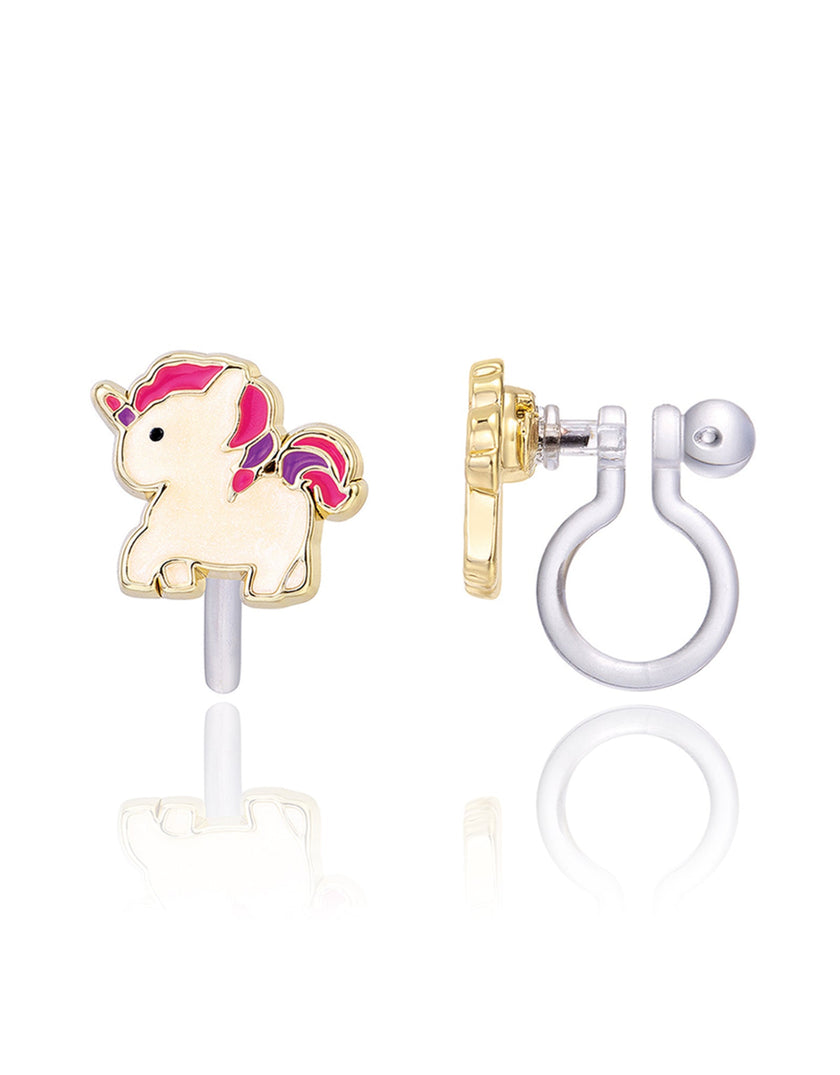 Enamel Clip-on Earrings - Magical Unicorn - Girl Nation