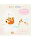 Enamel Stud Earrings - Sloth - Girl Nation