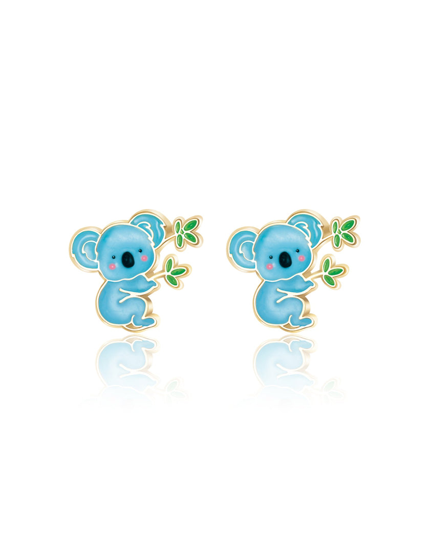 Enamel Stud Earrings - Cute Koala - Girl Nation