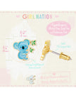 Enamel Stud Earrings - Cute Koala - Girl Nation