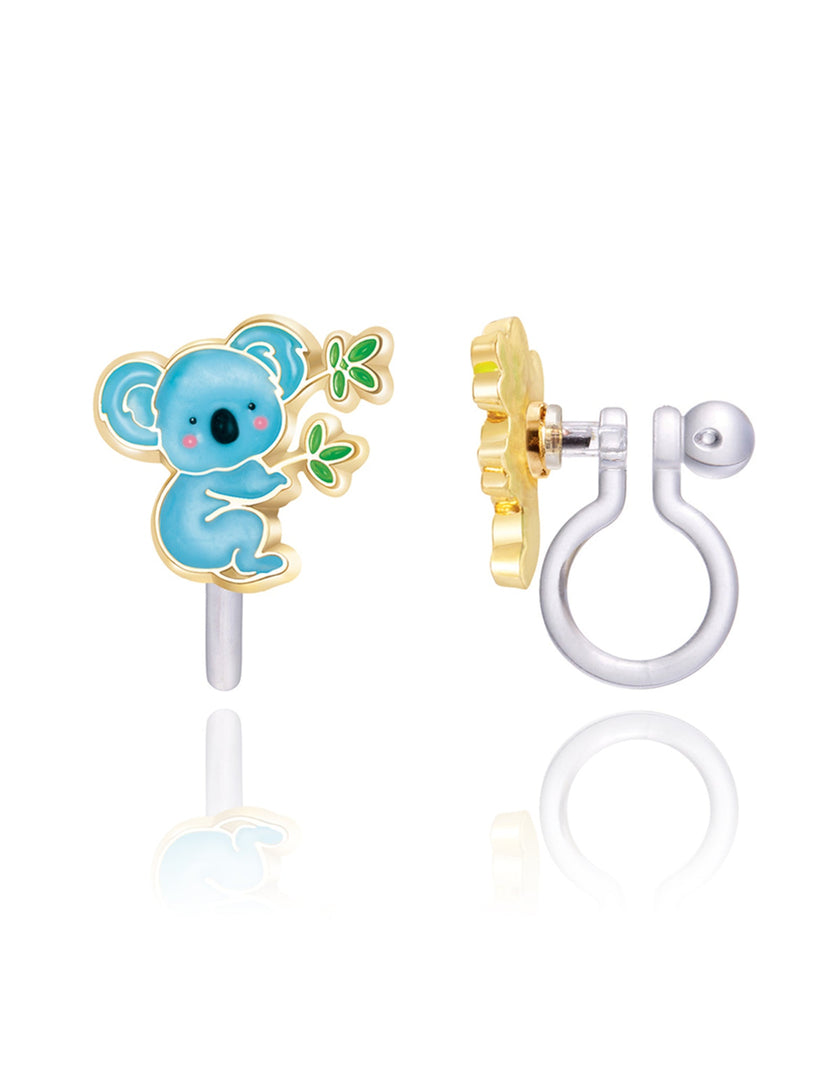 Enamel Clip-on Earrings - Cute Koala - Girl Nation