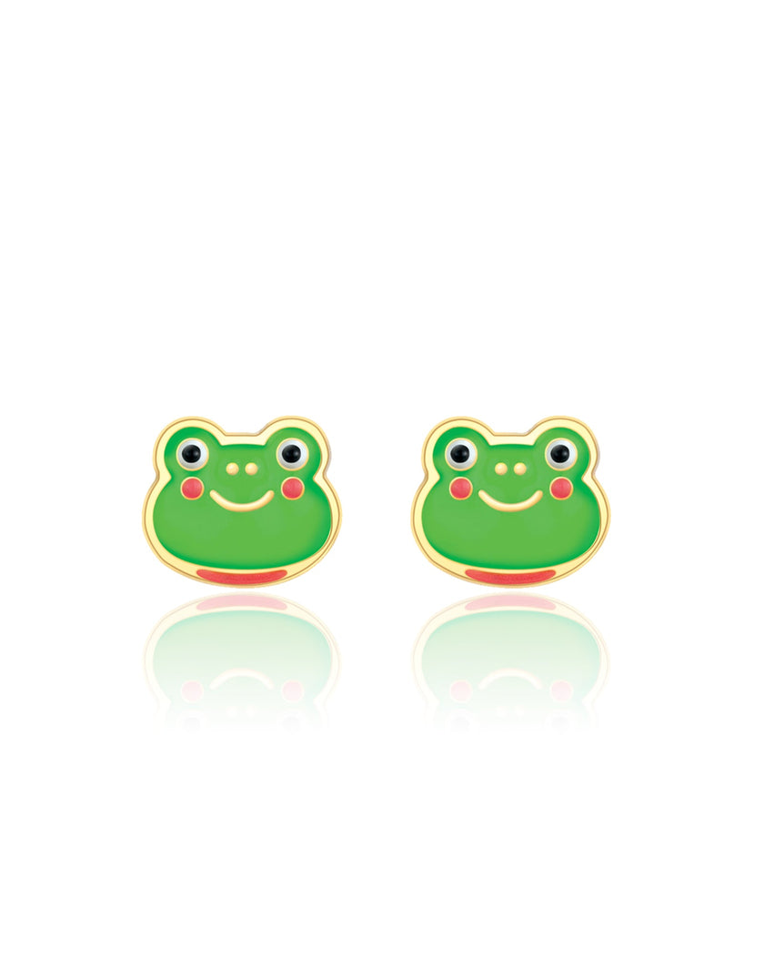 Enamel Stud Earrings - Fancy Frog - Girl Nation
