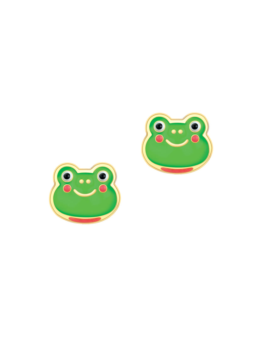Enamel Stud Earrings - Fancy Frog - Girl Nation