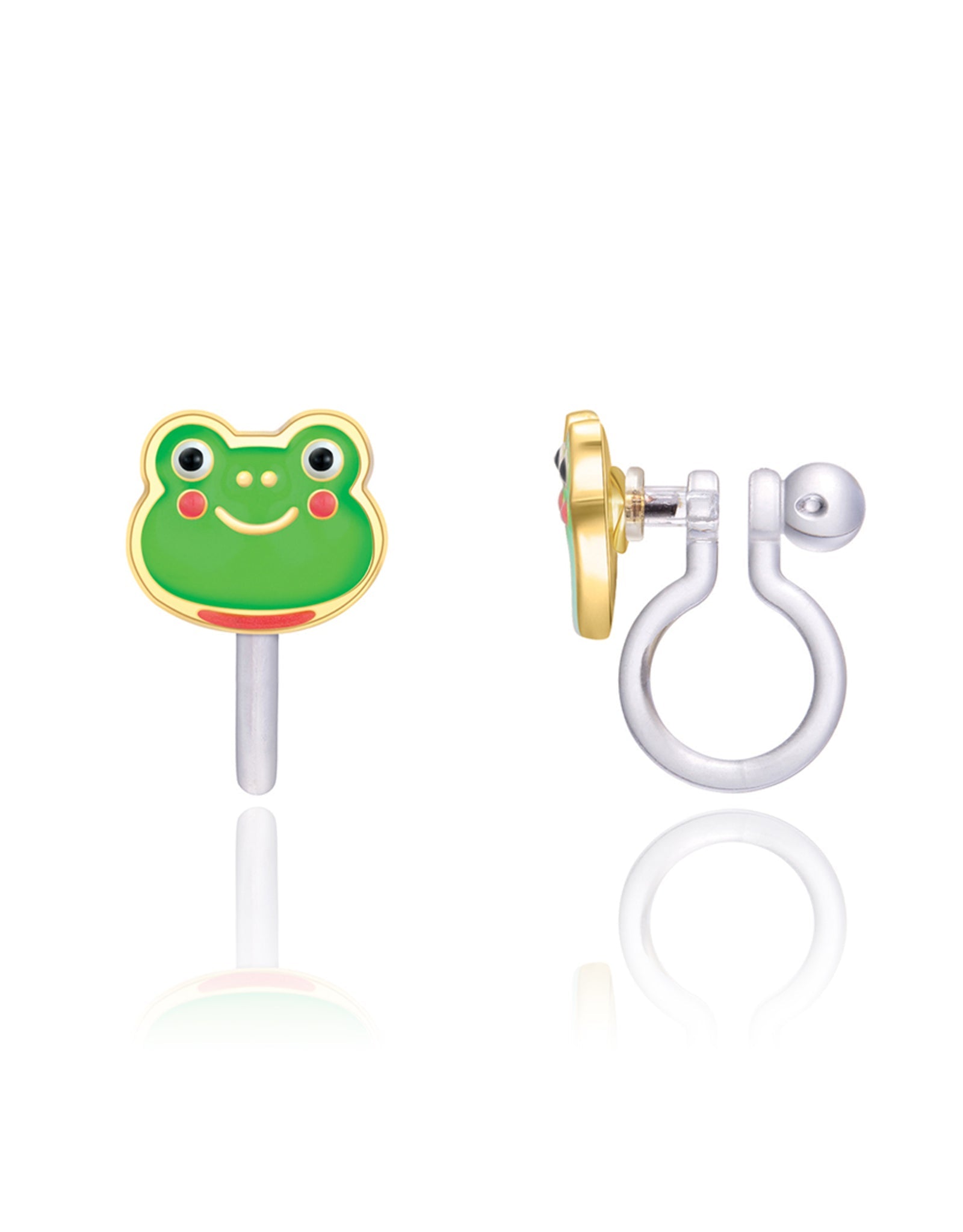 Enamel Clip-on Earrings - Fancy Frog - Girl Nation