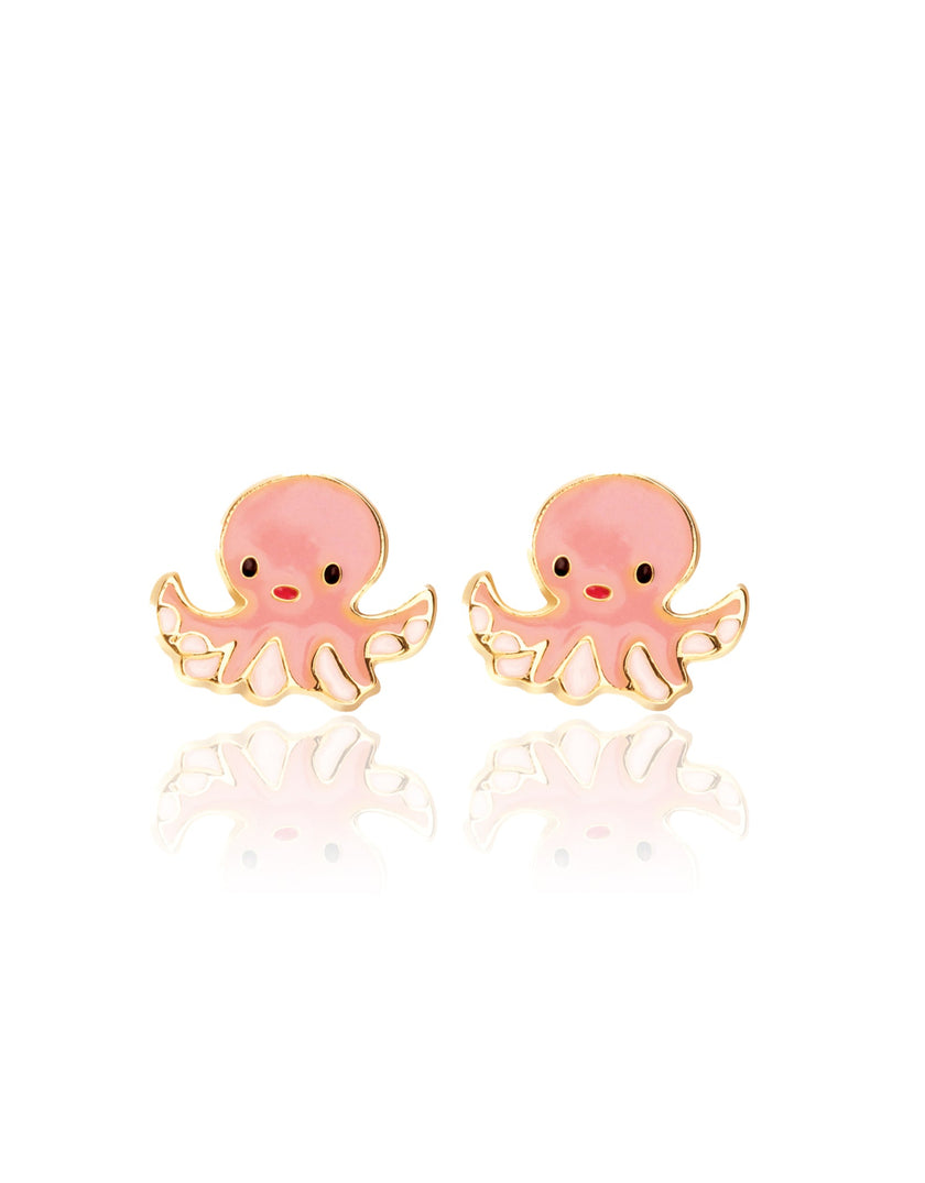 Enamel Stud Earrings - Obedient Octopus - Girl Nation