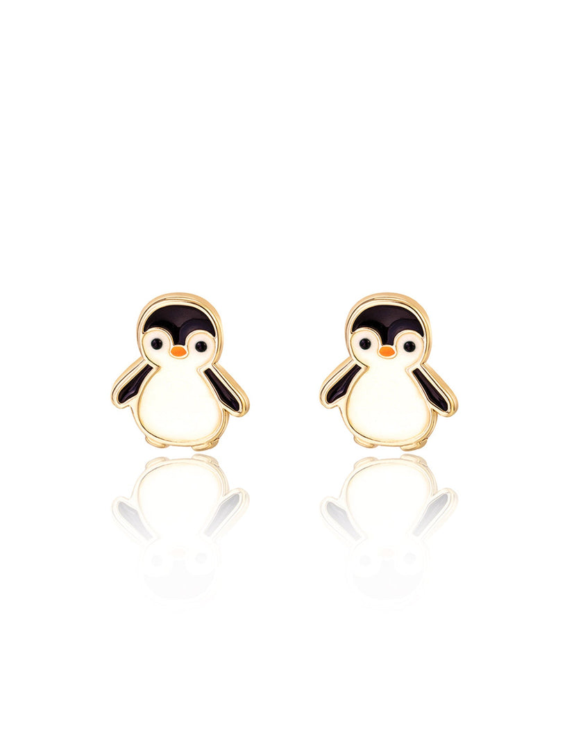 Enamel Stud Earrings - Penguin - Girl Nation