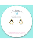 Enamel Stud Earrings - Penguin - Girl Nation