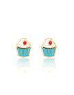 Enamel Stud Earrings - Cupcake - Girl Nation