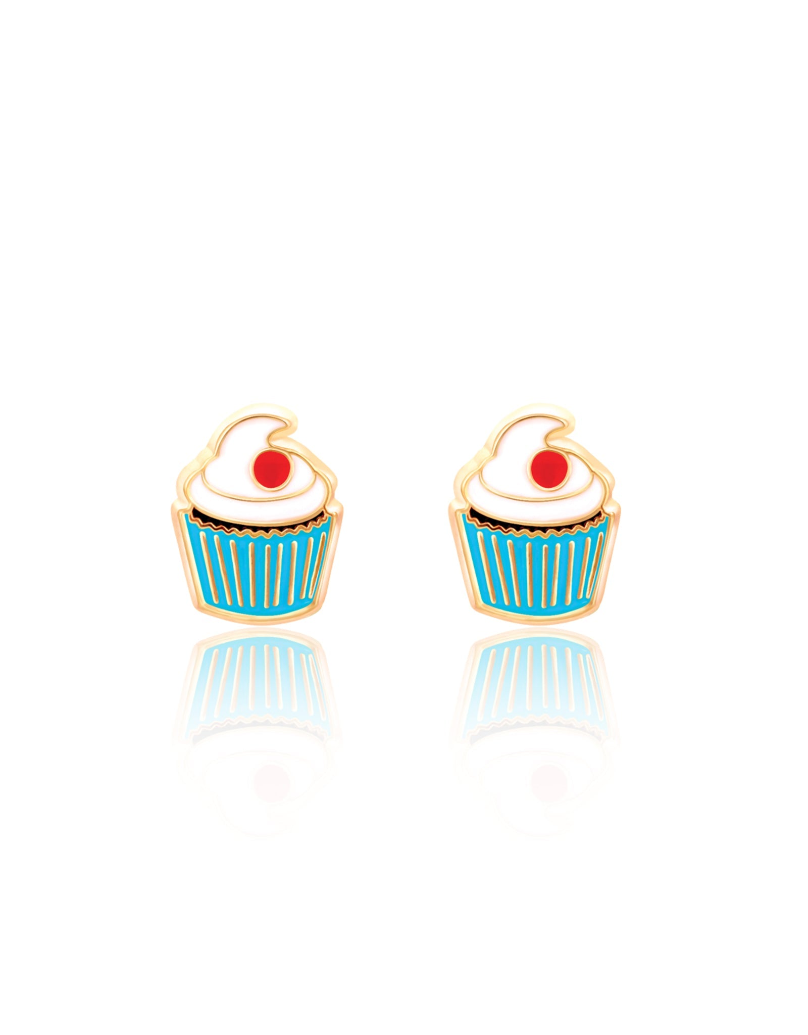 Enamel Stud Earrings - Cupcake - Girl Nation